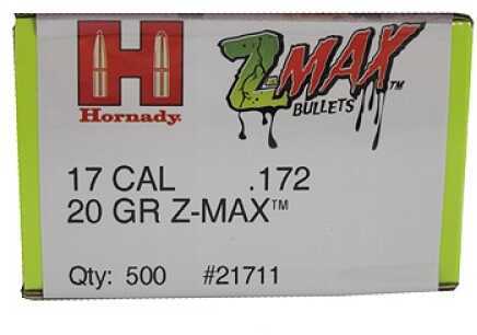 Hornady Bullet 17 Caliber 172 20 Grain Zmax